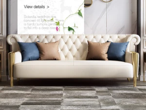Modern Luxury  Leisure Relex French style Gold Steel Amrest  living room sofa set furniture