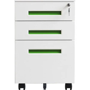 Modern office equipments 3 drawer metal mobile pedestal filing cabinet