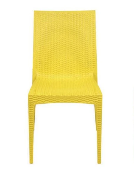 Modern Outdoor Yellow Restaurant Stackable Plastic Chaises PP Dining Chair