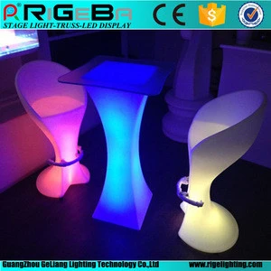 Modern Remote Light Up Square LED furniture Shinning cocktail bar table