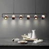 Modern Scandinavian strip LED chandelier simple restaurant cafe bar creative table hanging lamps