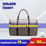 MOQ 100 luxury retro leather carry on carbin handbag travel luggage duffle bags overnight weekend duffel bag