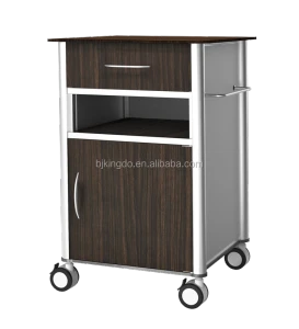 Multi-function Aluminum Hospital Bedside Cabinet with Wheels