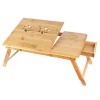 Multifunctional bamboo folding laptop table on bed