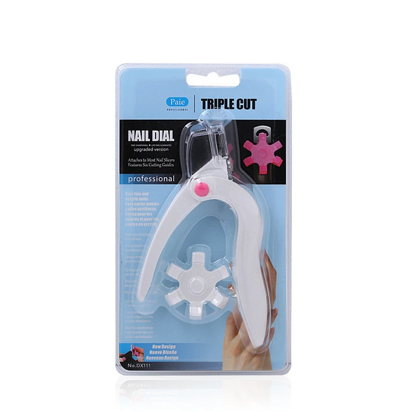 Nails salon professional products DIY length guide nail clipper U-shaped scissors false nail tips cutter with measure