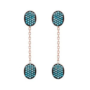 Nano Turquoise Ear Cuff Turkish Wholesale Handcrafted Silver Earring,Earring Jackets