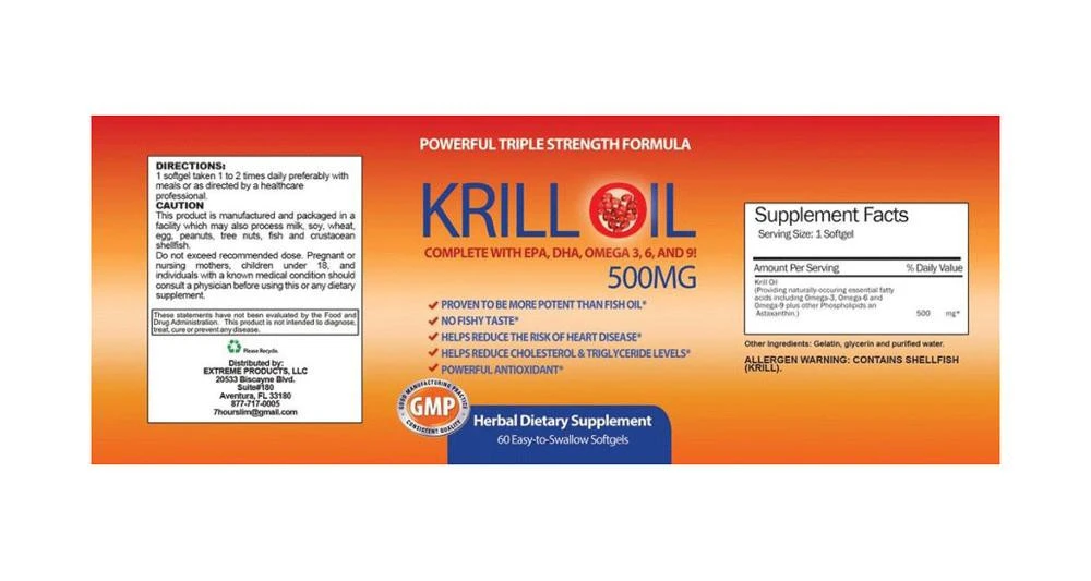 Natural Antarctic Red Krill Oil Supplement Soft Gels Supplements