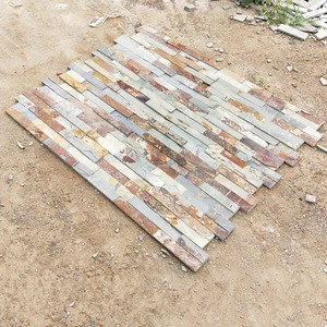 Natural stone wall panel rusty slate culture stone