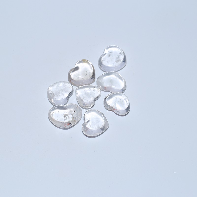 Natural white heart crystal heart quartz stone carved for souvenir gift