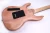 Neck through solid body electric guitar musical instrument with dj bass speakers