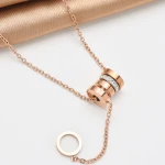 New Arrival Designer Jewelry 18K Gold Stainless Steel Roman numerals Diamond Necklace For Women Jewelry Making