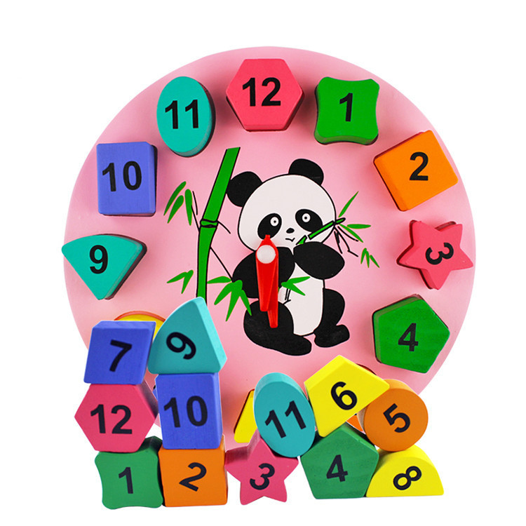 Buy New Design Cartoon Wooden Animal Shape Clock Game Toys Hot Selling ...