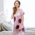 Import New design exquisite printing floral design comfortable  short sleeves women 100% silk nightgowns from China
