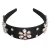 New design hot selling acrylic rhinestone flower fabric covered wide women headbands with 5 colors