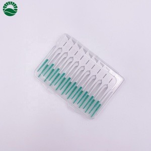 New Disposable Interdental Brush Dental Floss Picks Ended Rubber Toothpick