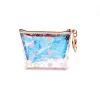 New Holographic Change Purse with Key Ring Transparent Coin Purse with Zipper Laser TPU Key Coin Wallet
