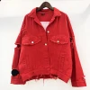 New junior high school students denim jacket extra short jean jackets girl spring outfit Korean loose rippeds holes coats