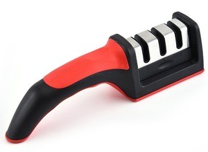 New model 3 Stages Non slip Rubber handle Knife Sharpener
