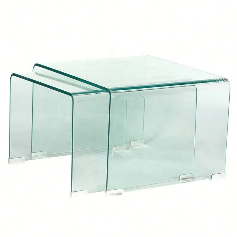New Product Full Clear Curved Glass Coffee Table Hot Bent Glass 12mm Coffee Table  table top glass price