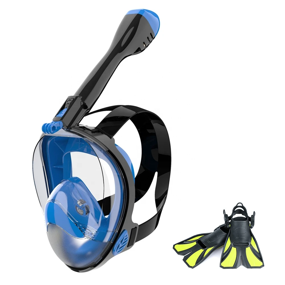 New Scuba Mask Fins Snorkel Package Anti Fog Diving Mask Swim Fins For Adult