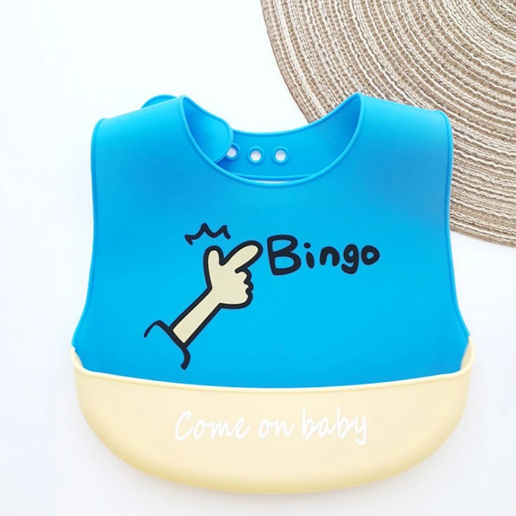 New Silicone Baby Bib set  Customized Logo baby silicon bibs soft cute convenient silicone baby bib set