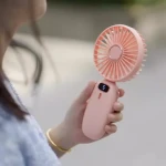 New usb handheld fan portable folding small fan digital display office student small electric fan gift neck