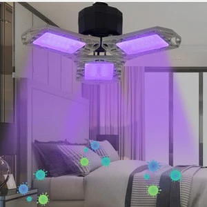 New UV Sterilizer Light 60W UVC Trefoil uv lamp Adjustable angle E27/B22 Ultraviolet killer for Home hostiptal