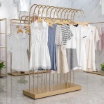 Nordic Gold Metal Tube Clothes Display Rack Stand Garment Store Hanger Frame