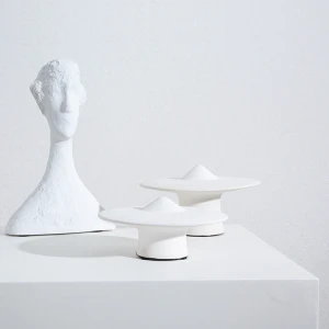 Nordic Minimalist White Gyro Ceramic Accent Pieces Ornament Abstract Sculpture Home Decoration