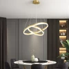 Nordic style indoor custom circle ceiling mounted pendant light LED ring chandelier pendant light