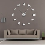 Novelty modern design home decorative wall sticker clock 3D frameless large DIY wall clock