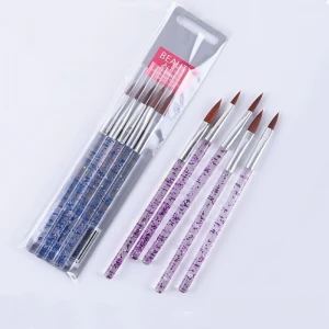 Oem 100% Germany Acrylic Size 5 Size Gel Nail Brush Nail Painting Brush Pen Set NB-470