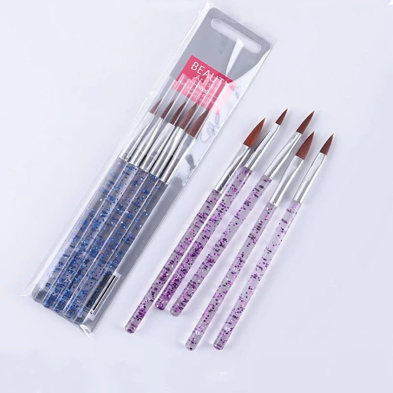 Oem 100% Germany Acrylic Size 5 Size Gel Nail Brush Nail Painting Brush Pen Set NB-470