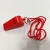OEM logo brand for Promotional Red plastic whistle with Red string