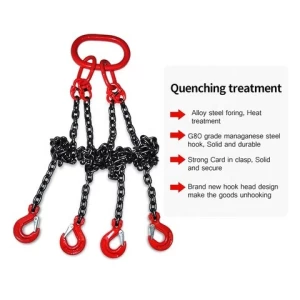 oem sling 3ton g80 red choker crane webbing oil drum master link chain slings for lifting chains factory
