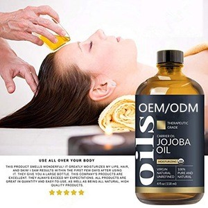 OEM/ODM 100% pure and natural virgin and unrefined jojoba oil