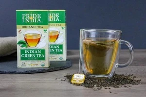 Organic Indian Green Antioxidant-Rich Tea 1-Pack (25 Tea Bags)