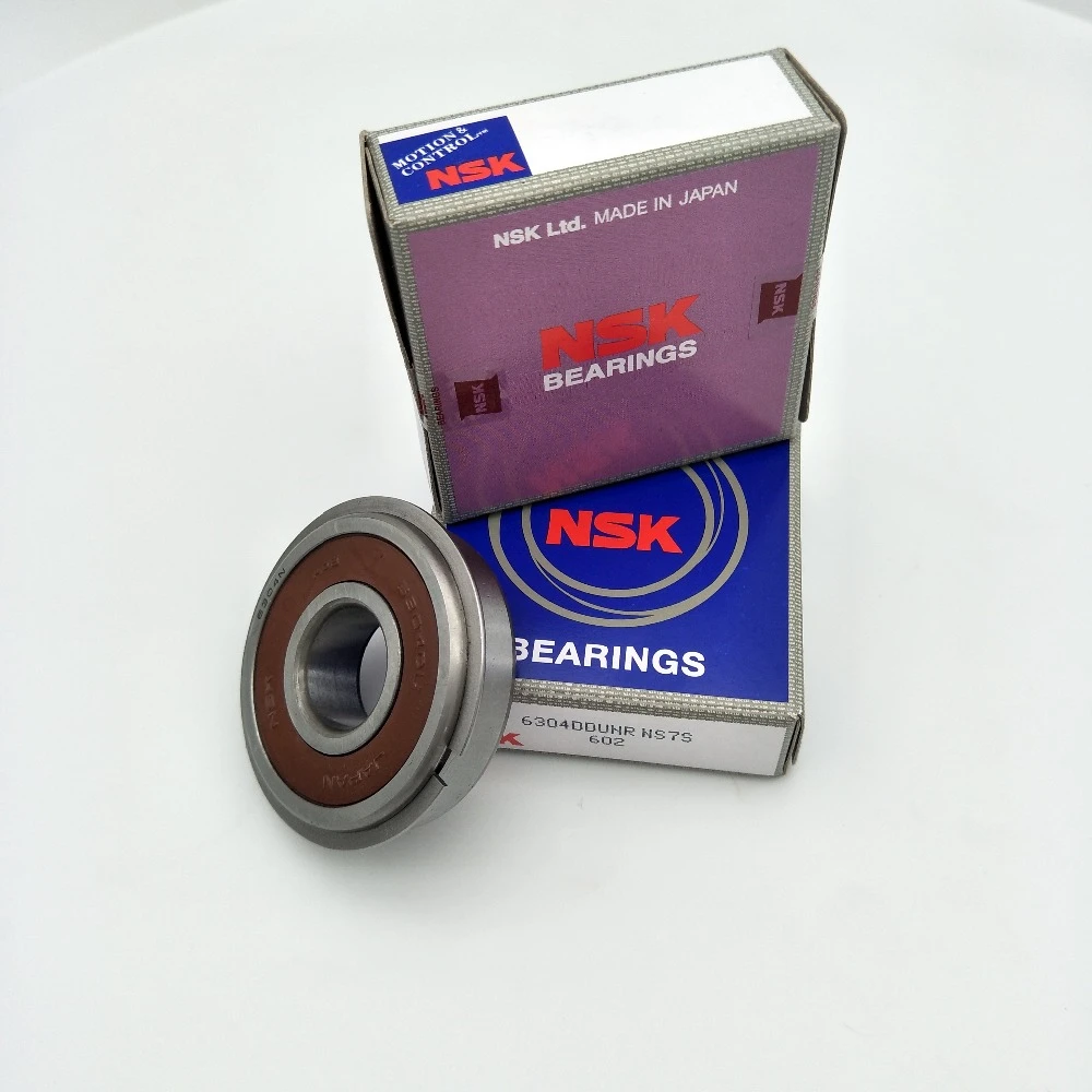 Original NSK 6304DDUNR deep groove ball bearing 6304N with groove and snap ring