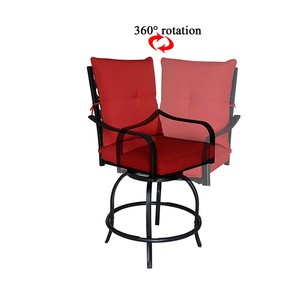 outdoor 3pcs 360 degree swivel metal antique bar chair set
