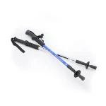 Outdoor  Aluminium Alloy  Walking Stick  Rubber Grip 3 Sections Telescopic Hiking Trekking pole