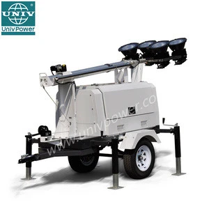 Outdoor Use Environmental Economic Hydraulic Noiseless Night Scan LED Mobile portable trailer generator Light Tower
