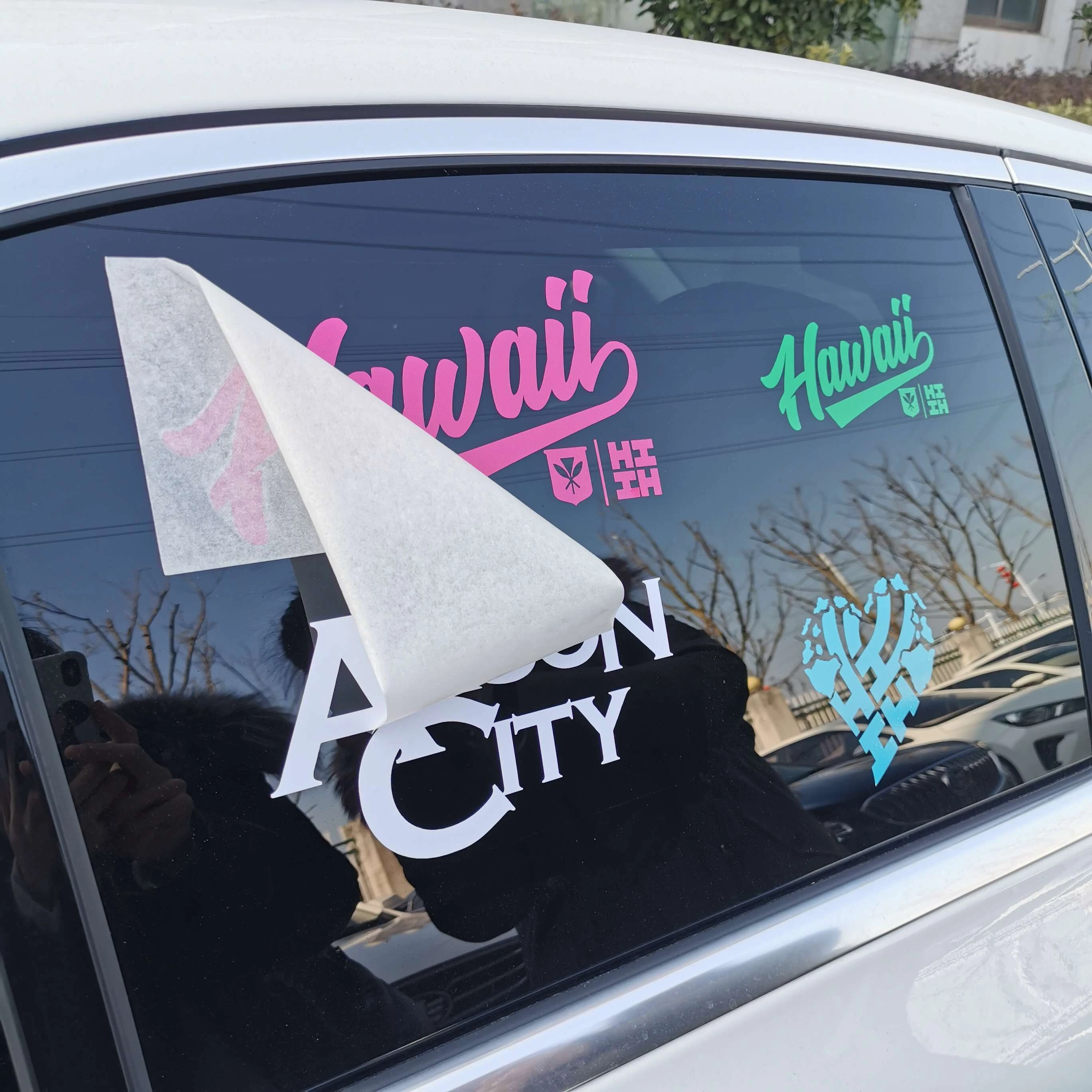 Outdoor Use Weatherproof Custom Lettering Die Cut Decal Vinyl Transfer Stickers,  Car Window stickers.