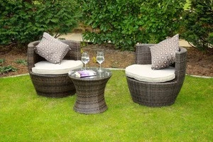 Patio Furniture 3PCS Rattan Wicker Garden Dining Bstro Set