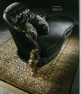 Perfect Color Matched Gold and Black Appealing Chesterfild Chaise Lounge