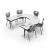 Import Plastic Hot  School Chair with Casters of School Furniture Table and Chair from China