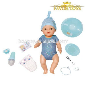 Plastic material baby play toy 16 inch laughing doll