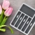 Import plastic nonslip silicone Cutlery Tray 6 Compartment flatware utensil tray silverware drawer organizer with six section from China