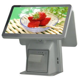 Point of Sale POS Terminal Cash Register Dual 15.6 Inch All In One Touch Screen POS Systems Machine with Printer