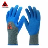 polycotton liner palm crinkle latex rubber coated safety work hand glove
