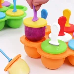 Pop Sticks 7-cavity Ice Mold Baby Food Freezer Trays Multi-Function Popsicle Silicone Colorful DIY Ice Cream